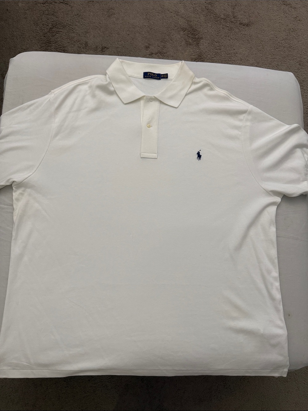Polo by Ralph Lauren White Short-Sleeve Polo with Navy Pony